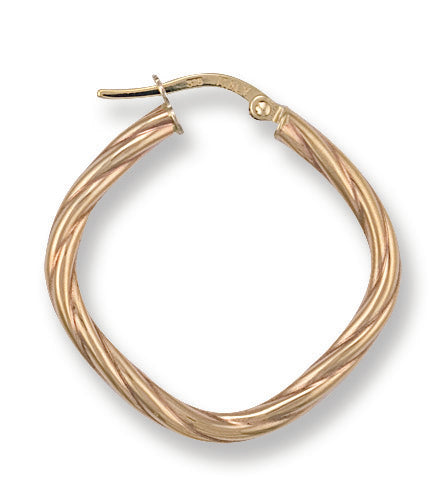 Gold Twisted Tube Hoop Earrings
