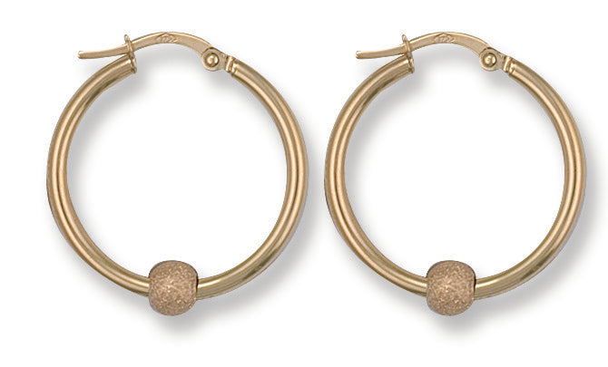 Gold Glitter Ball Hoop Earrings