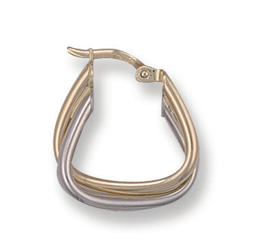 White & Gold Fancy Tube Earrings