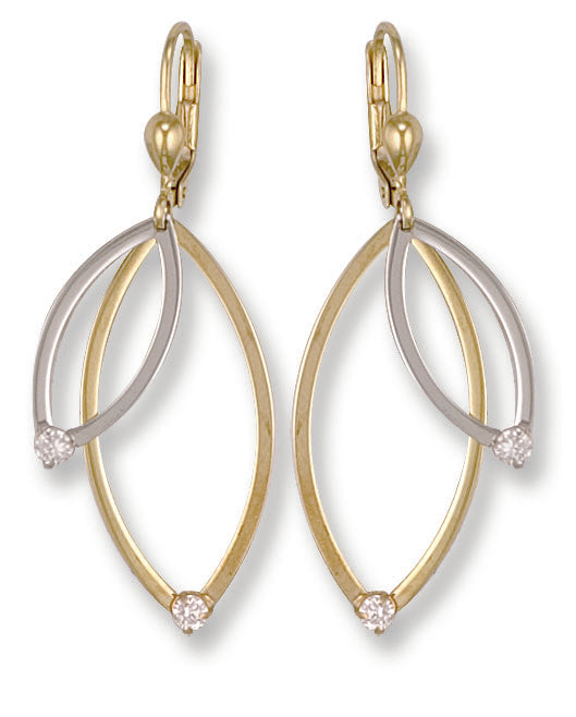 White & Gold Fancy Cz Drops