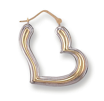 White & Gold Fancy Heart Creoles