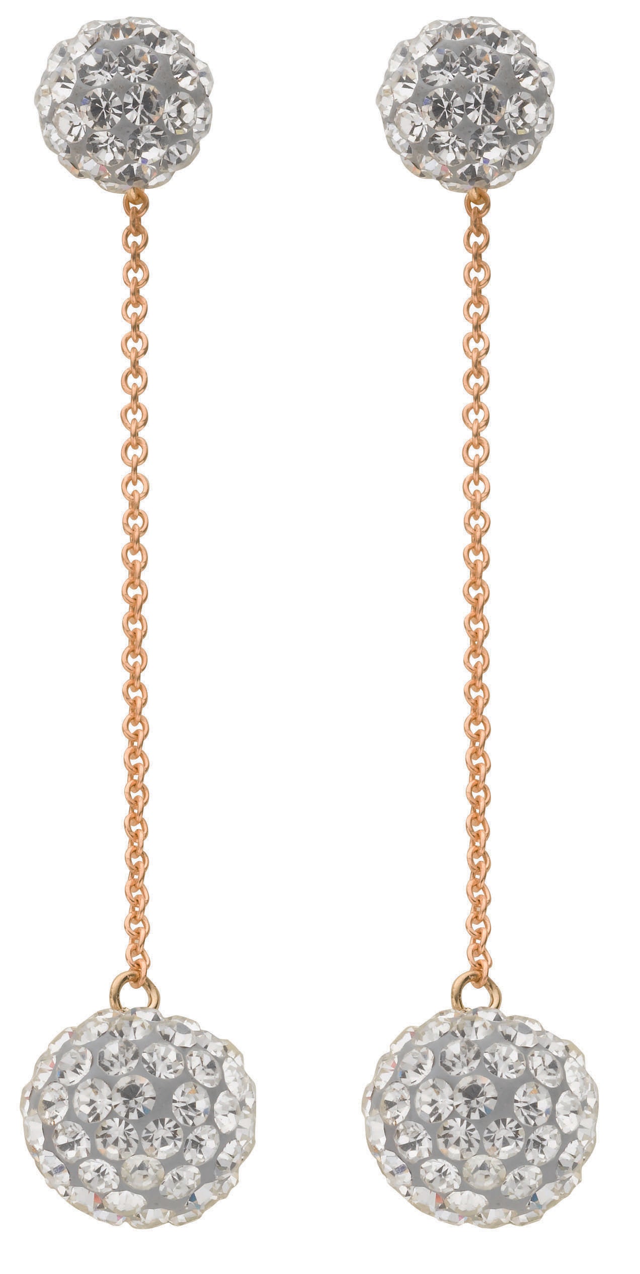 Gold White Crystal Drop