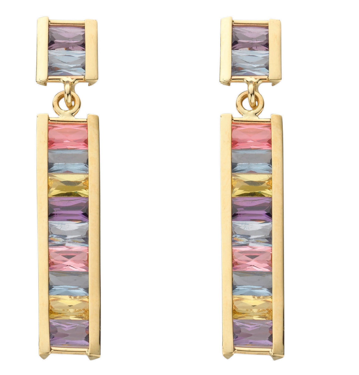 Gold Multi Colour Cz Drops