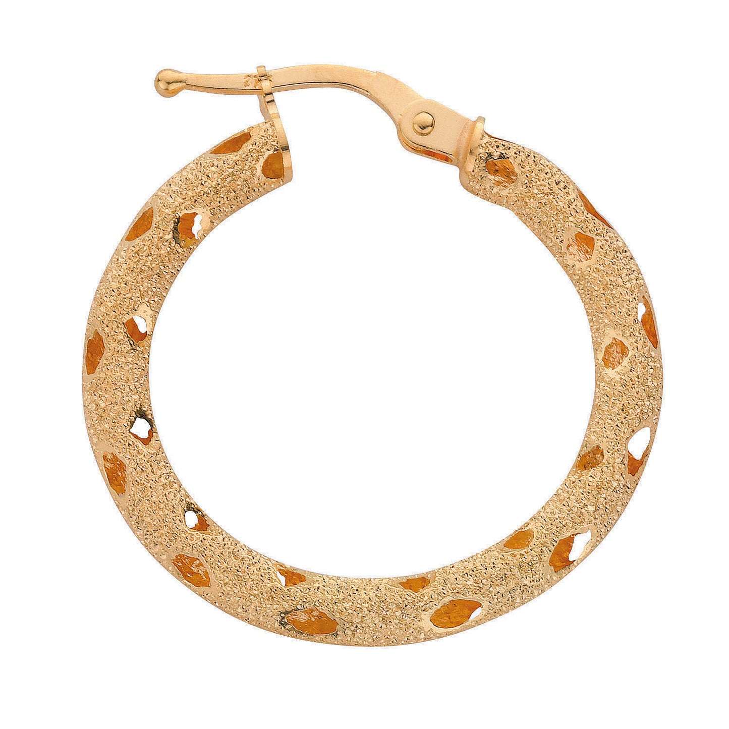 Gold 24.3mm Frosted Hoop Earrings