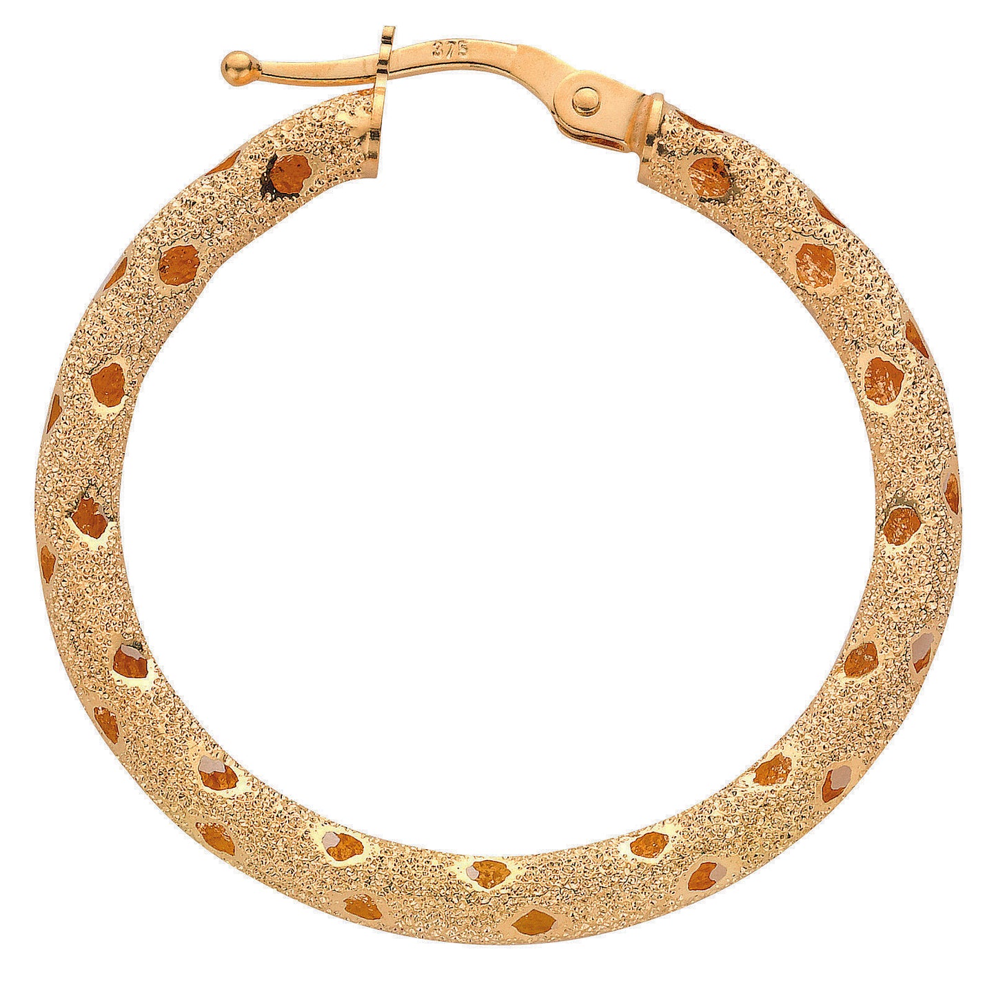 Gold 31.4mm Frosted Hoop Earrings