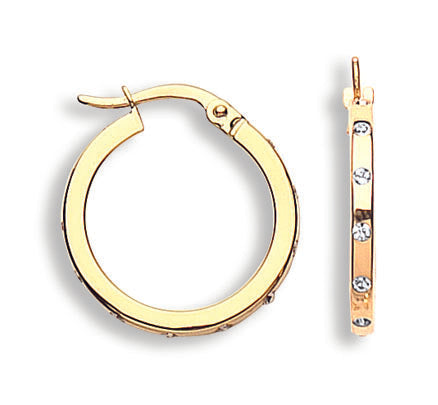 Gold Cz Hoop Earrings