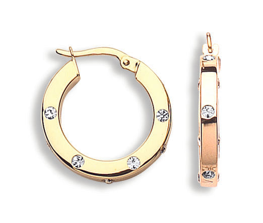Gold Cz Hoop Earrings