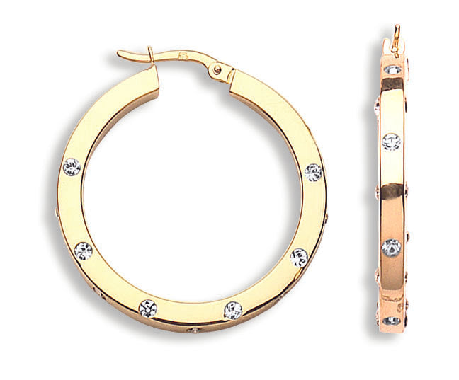 Gold Cz Hoop Earrings