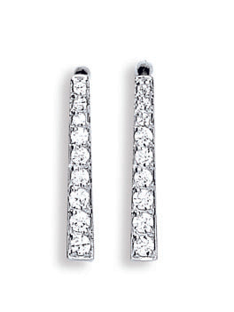 White Gold Cz Drop Studs