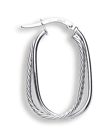 White Gold Fancy Double Hoop Earrings