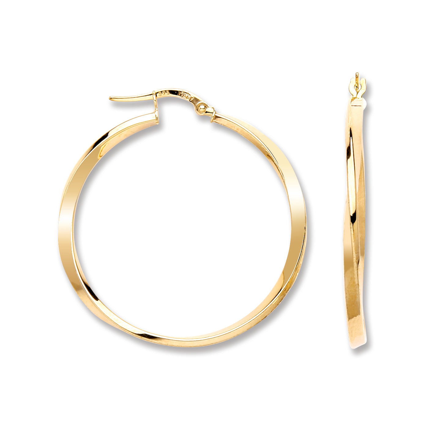 YG Round Plain Twist Hoop
