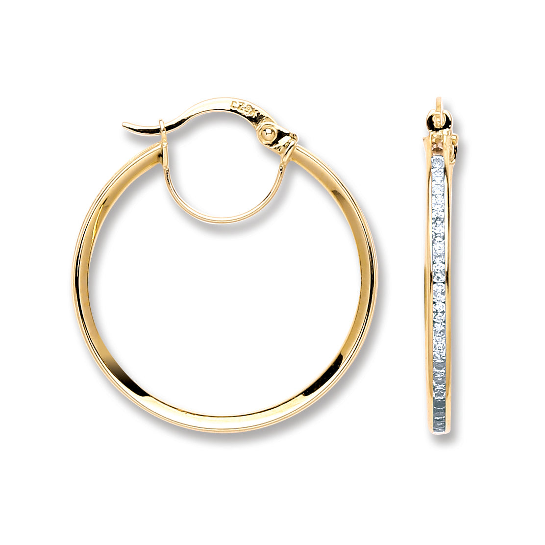YG Channel Set Round Cz Hoop