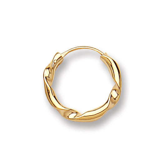 Gold Small Twist Sleeper Earrings