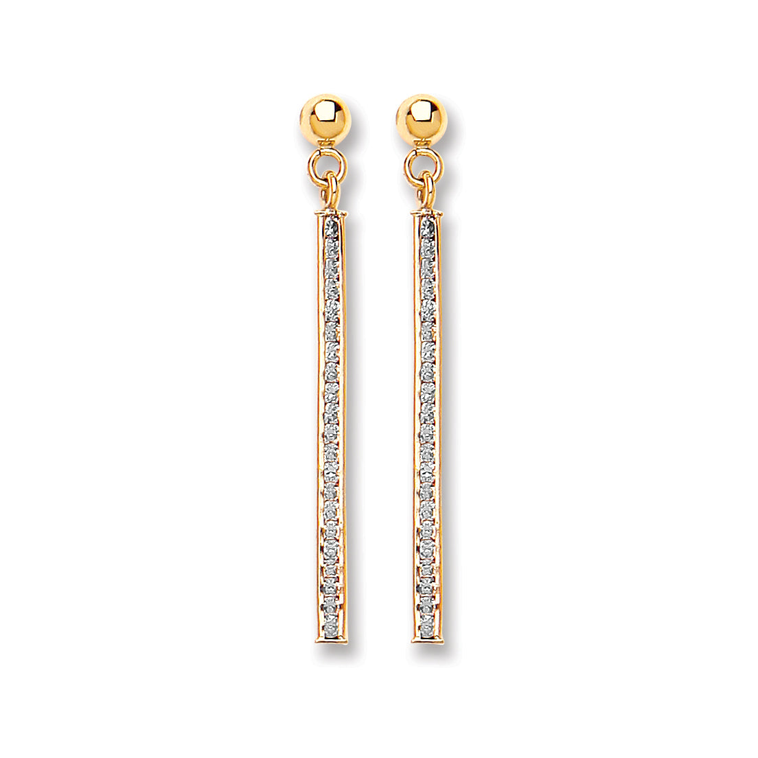 Gold Cz Drop Earrings