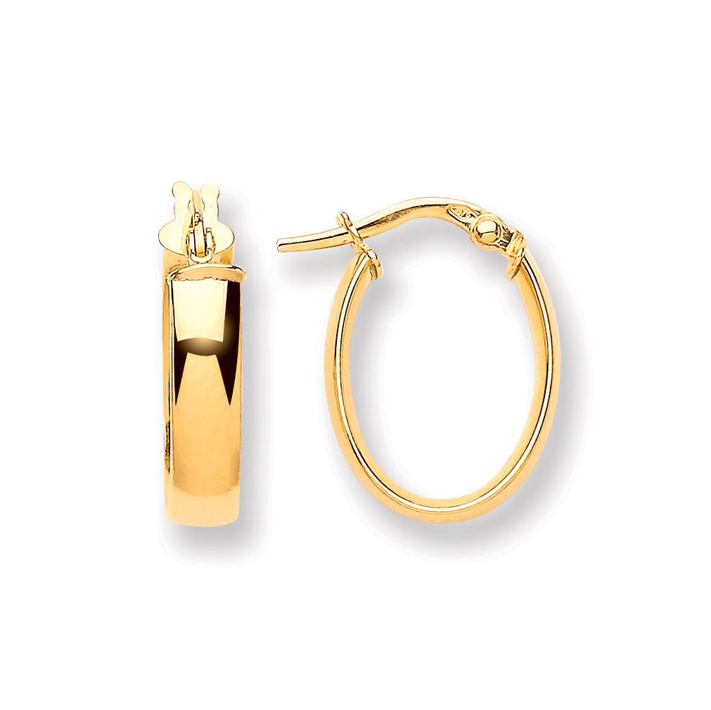 Gold Oval D Shape Hoop