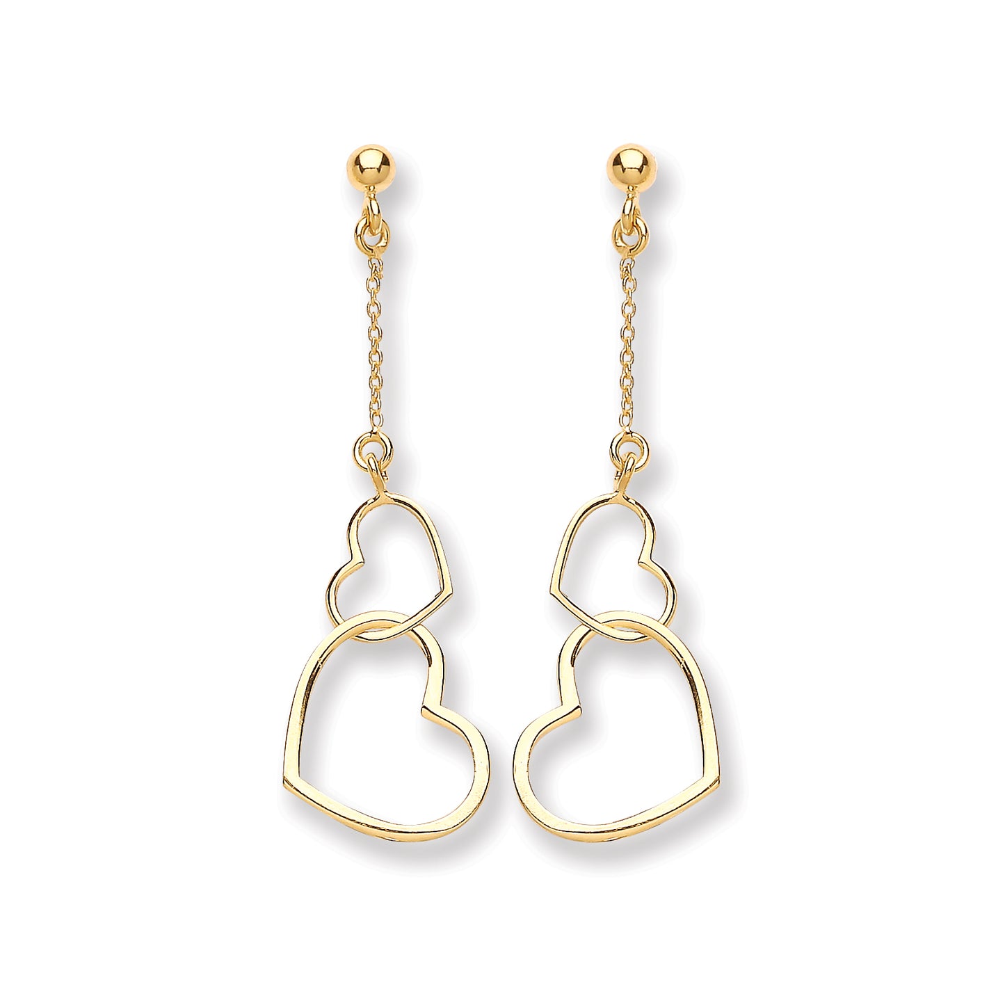 Gold Heart Drop Earring