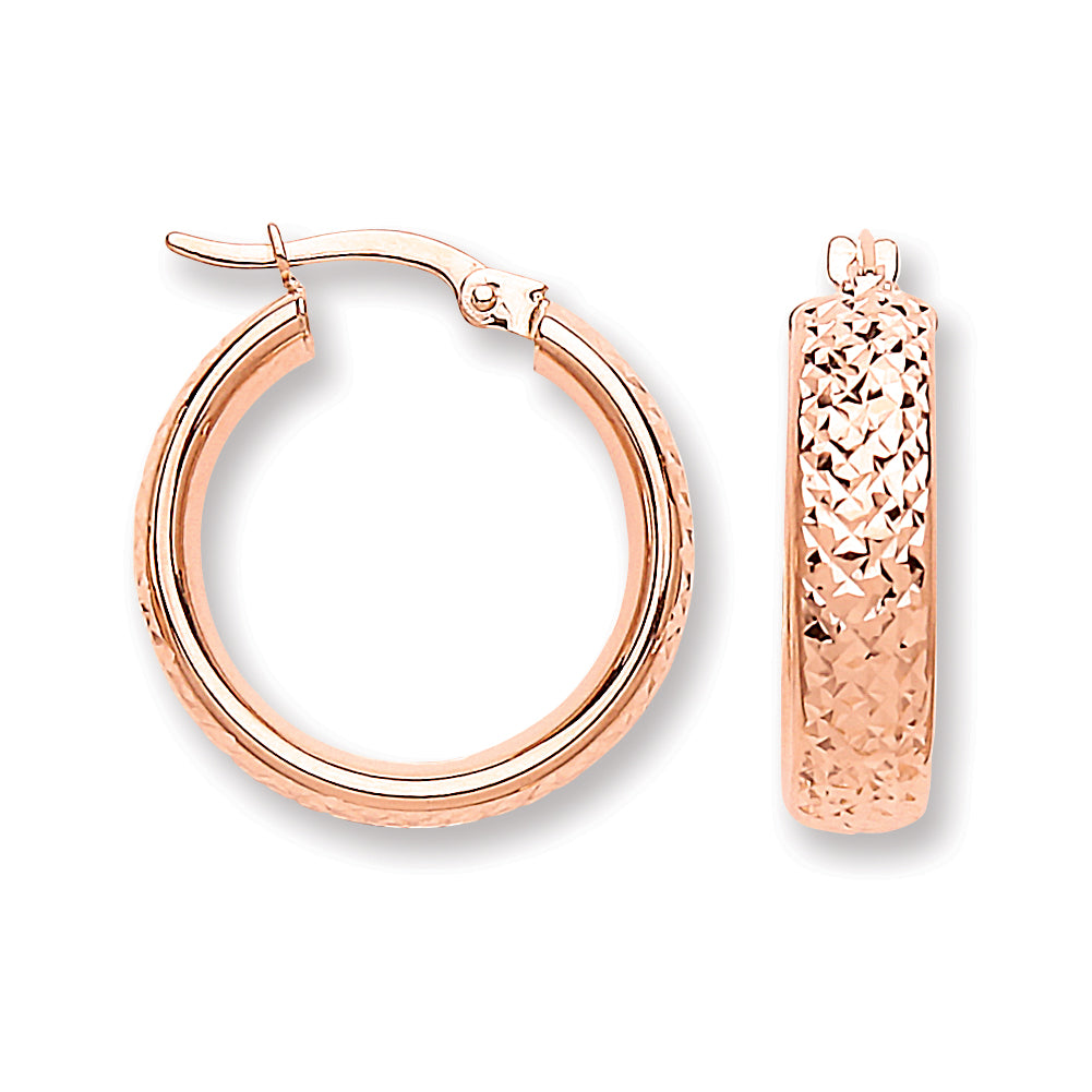 R/G Tyre Tread Design D Shape Earrings