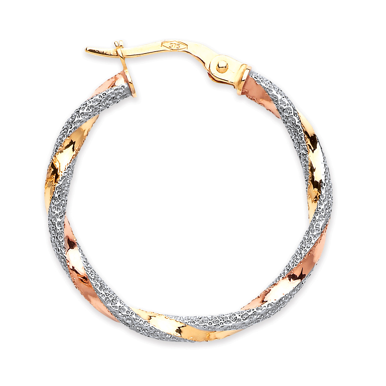 YWhite & R/G 24.5mm Twist Earrings