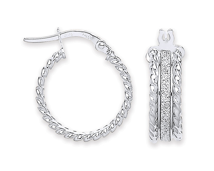 WG 17.3mm Moondust Ribbed Edge Earrings