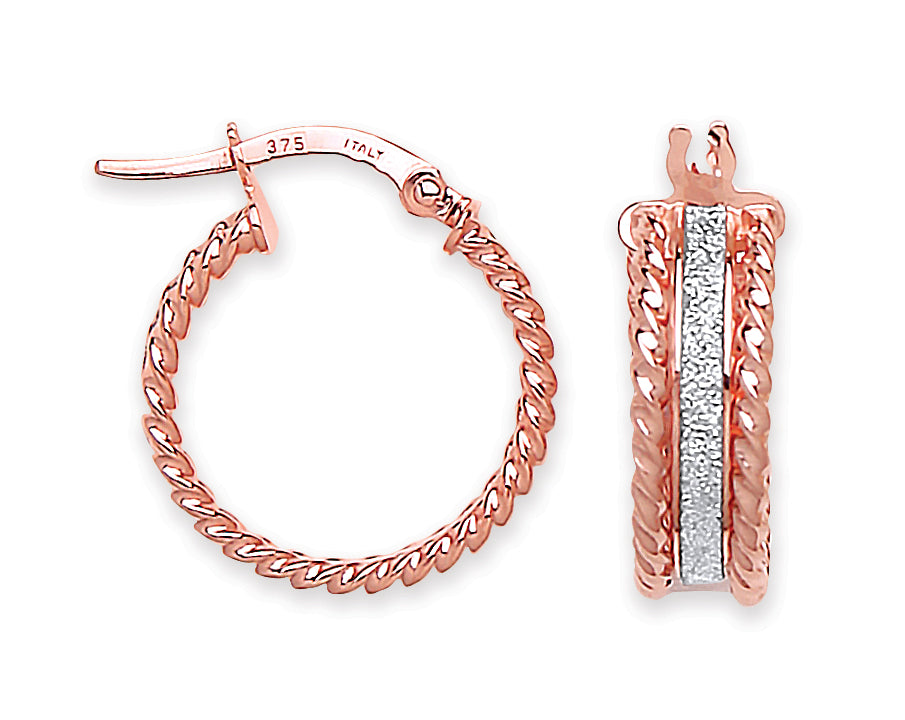 RG 17.3mm Moondust Ribbed Edge Earrings