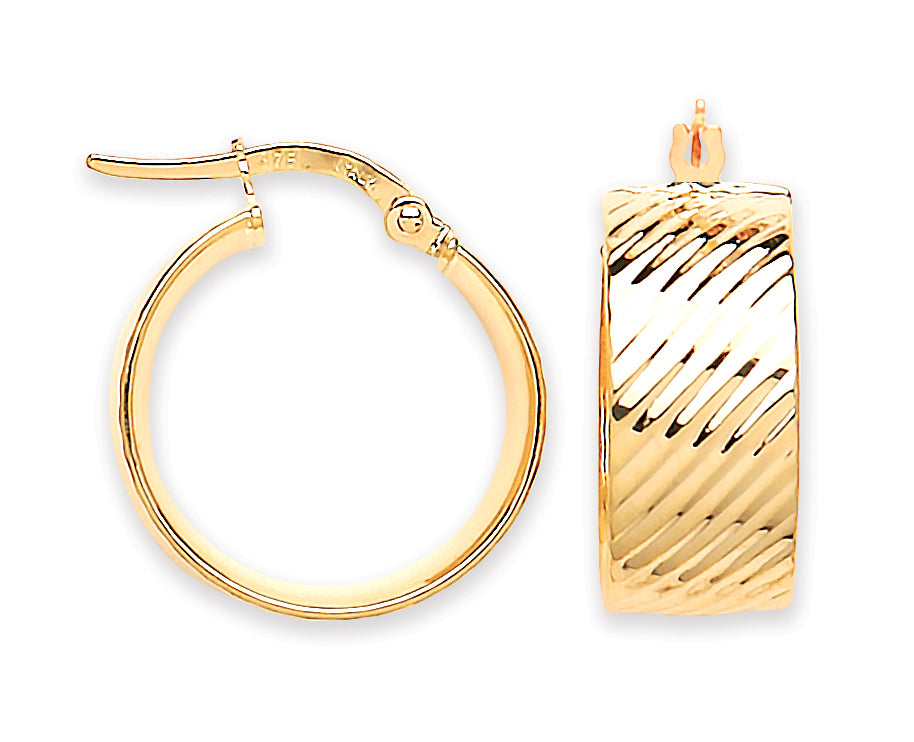 YG 18.7mm Ribbed Hoop Earrings