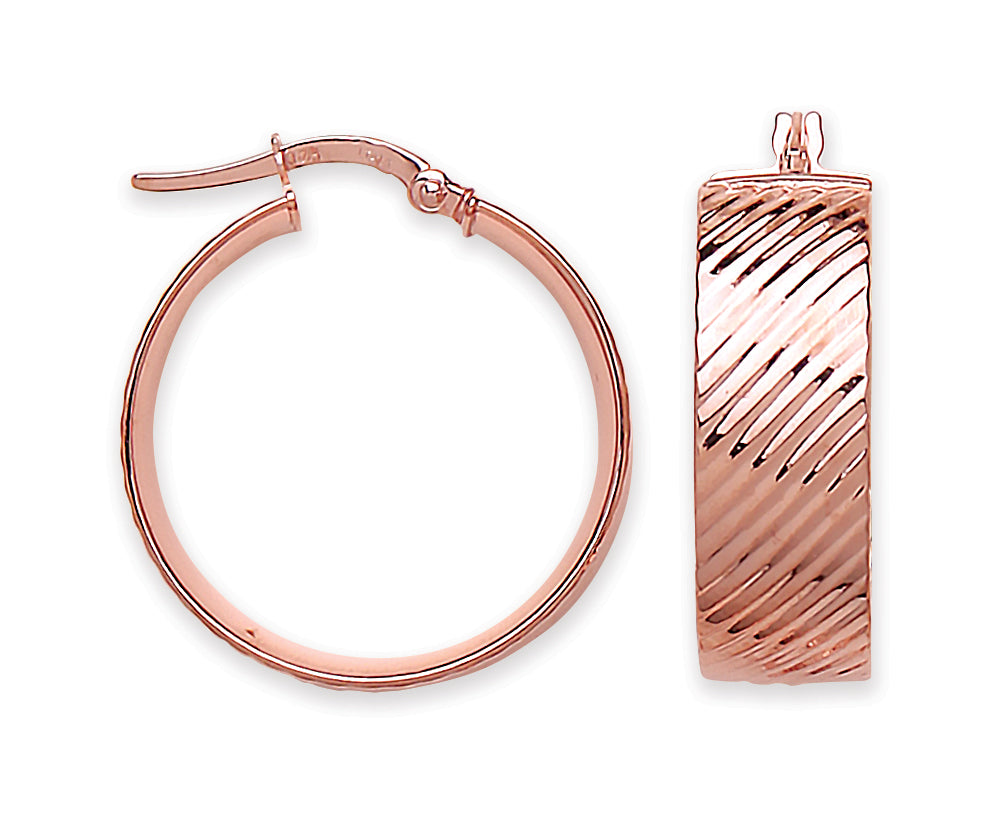RG 23.6mm Ribbed Hoop Earrings