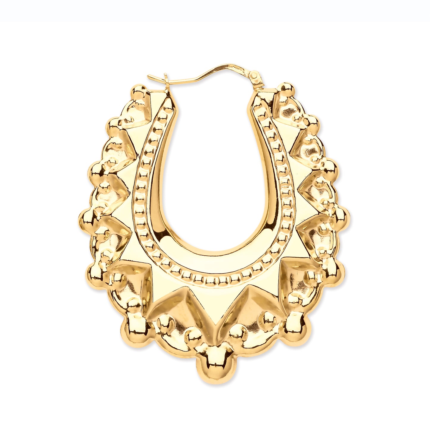 Gold Large Traditional Creoles Earrings