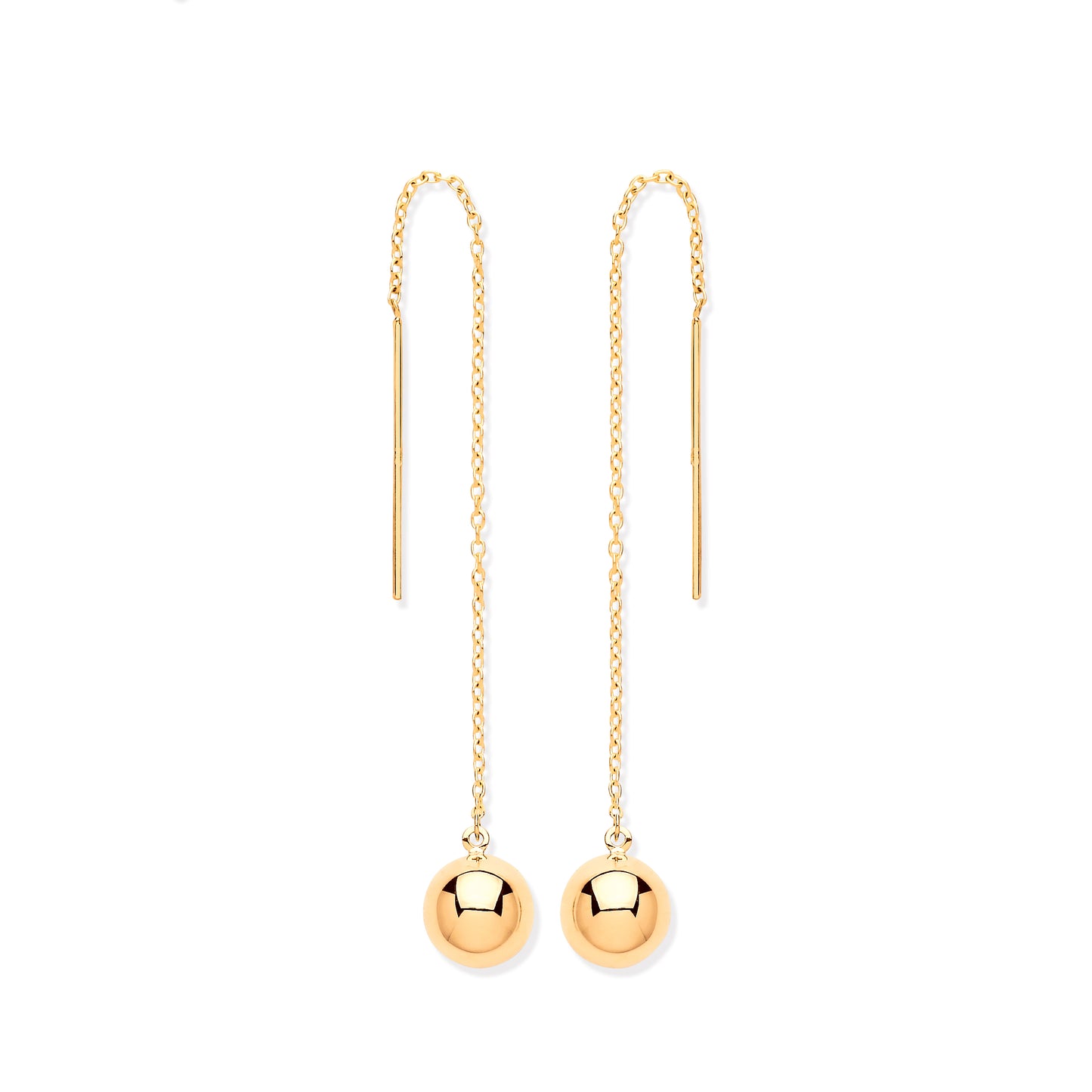 Gold Ball Chain Threader Earrings