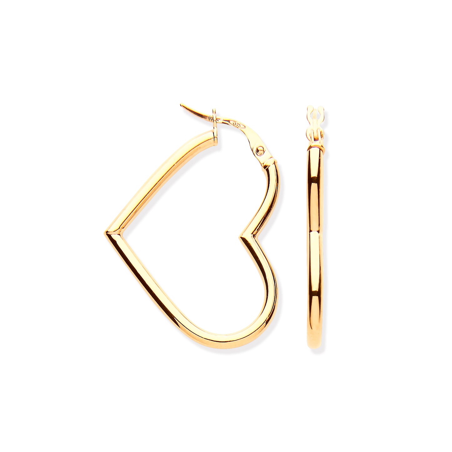 Gold HolloWhite Tube Heart Shaped Earrings
