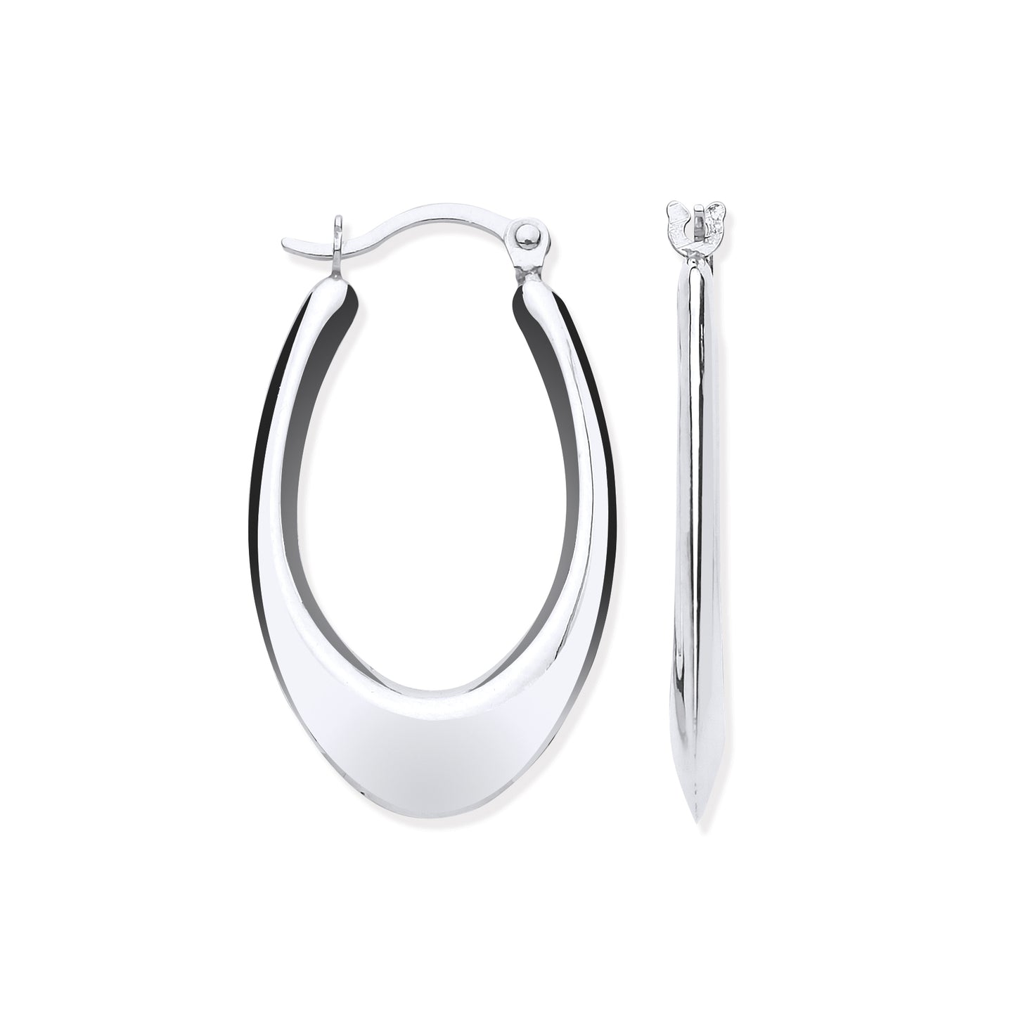 White Gold HolloWhite Plain Tube Earrings