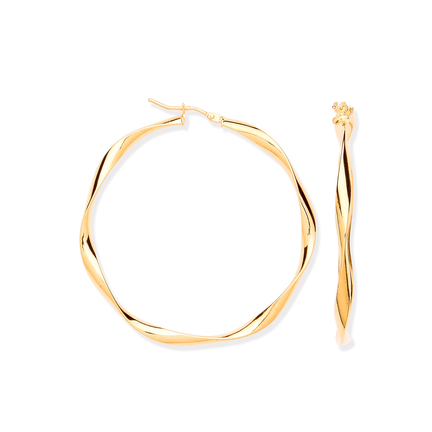 YG HolloWhite 45mm Twist Hoop Earrings
