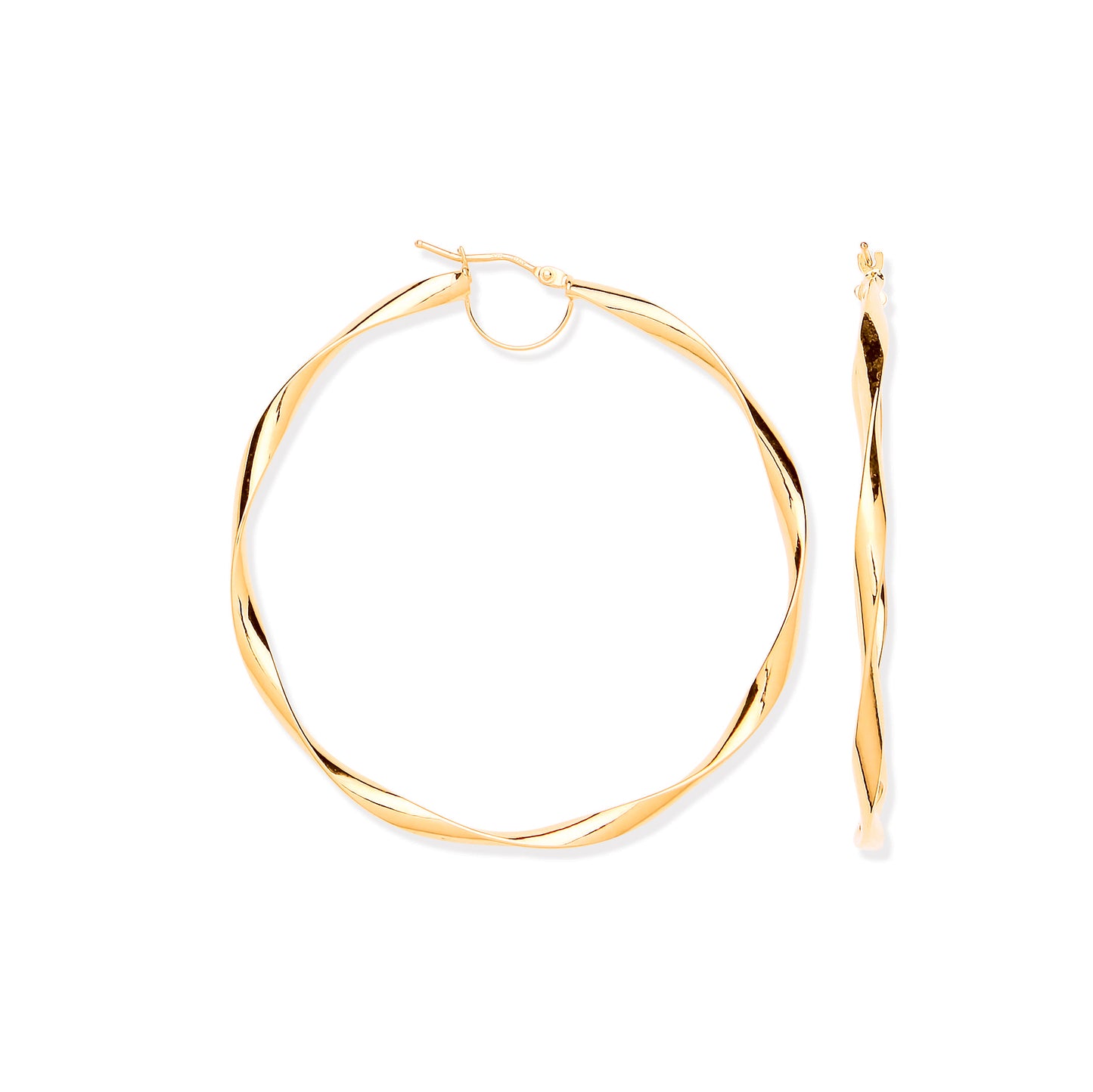 YG HolloWhite 55mm Twist Hoop Earrings