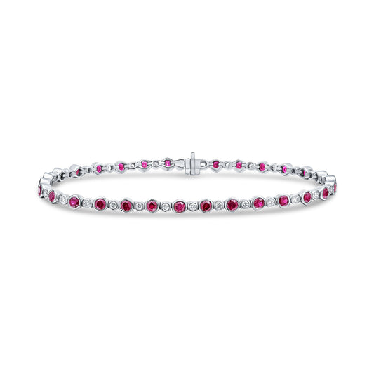 18Wg.Rd.Ruby & Diamond R/Ov Bracelet