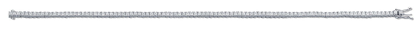 18ct White 3.00ct Princess Cut Diamond Bracelet