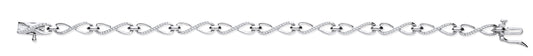 9ct White Gold 0.25ct Diamond Infinity Link Bracelet