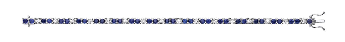 18ct White Gold 0.80ct Diamond & 5.00ct Sapphire Bracelet