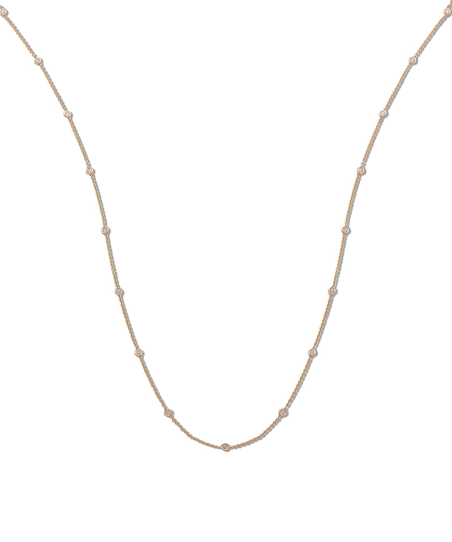 18ct Gold 1.00ct Diamond by the yard Necklace (36in/91cm)