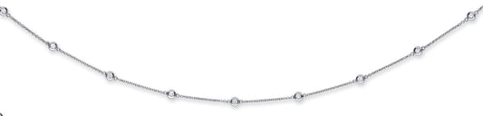 18ct White Gold 2.00ct Diamond by the yard Necklace(36in/91cm)