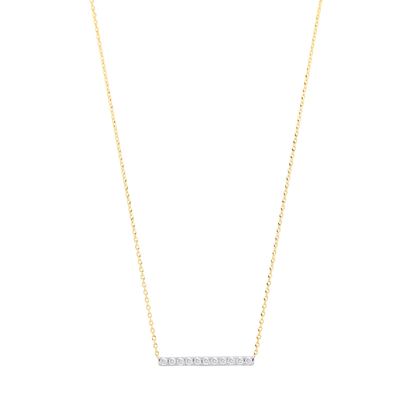 9ct Gold 0.20ct Diamond Bar Necklace