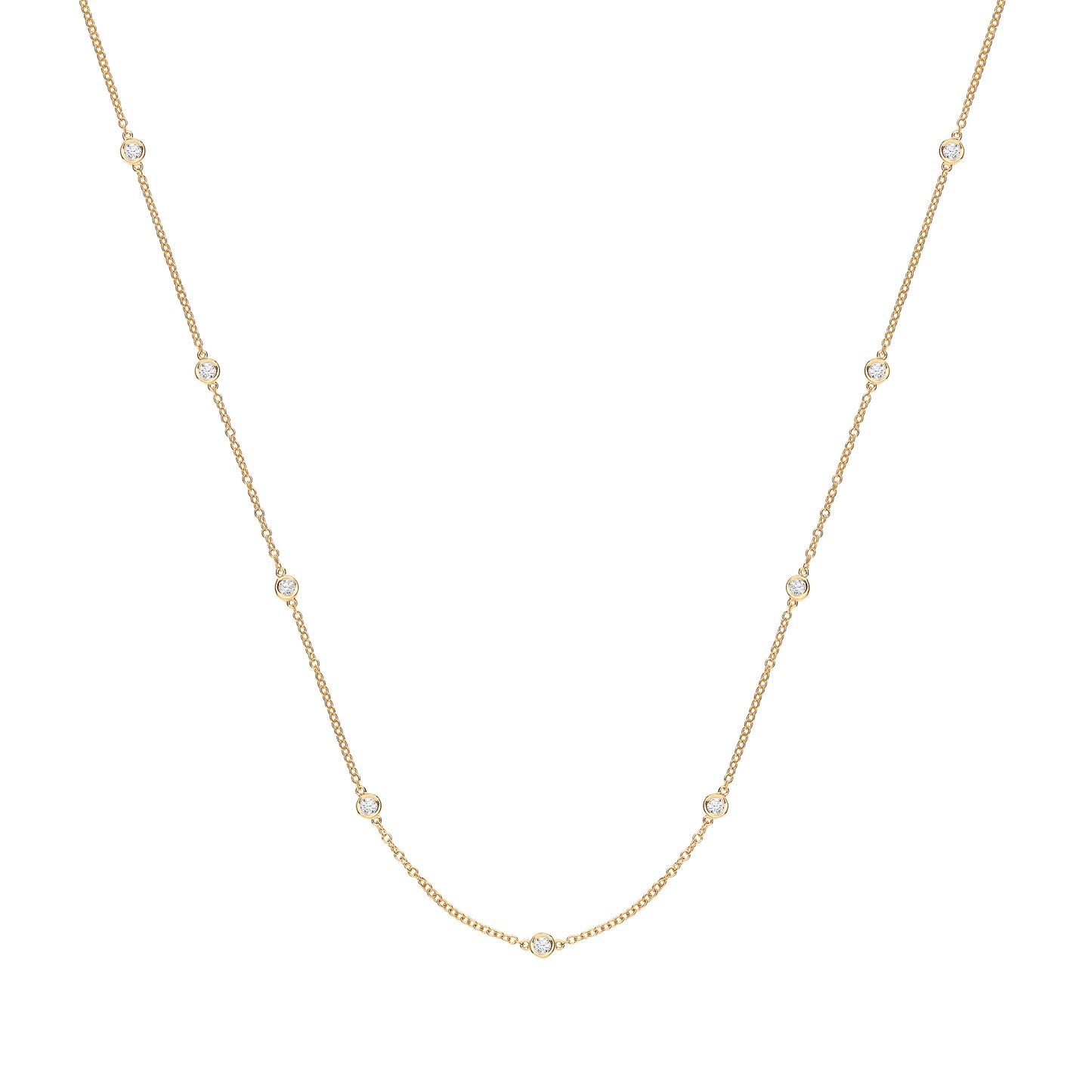 9ct Gold 0.50ct Rubover Diamond Chain (18in/45cm)