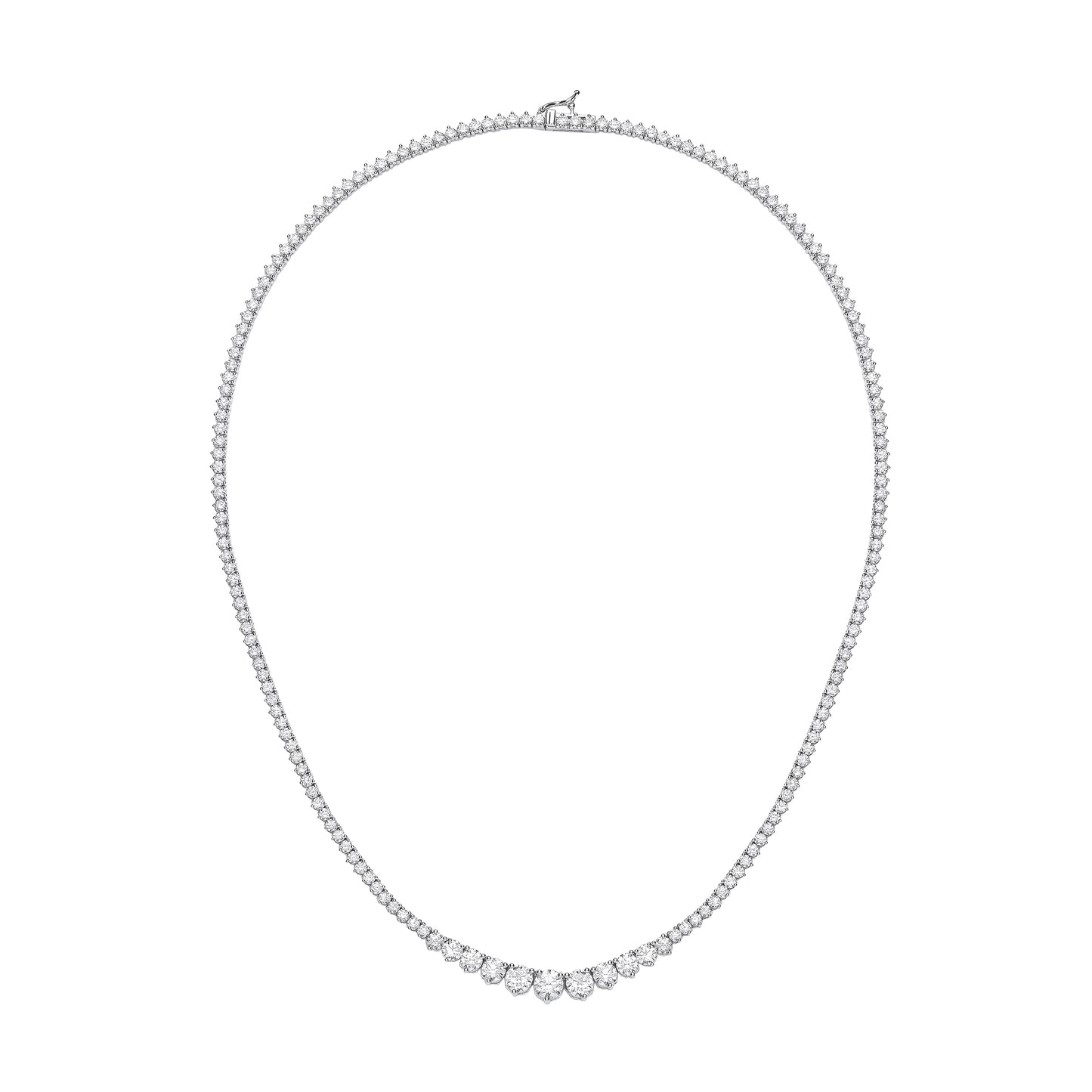 18ct White Gold Graduated 10.00ct 17 Inch Necklace