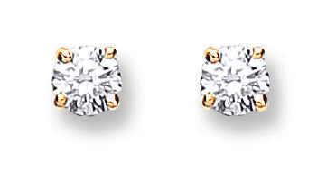 18ct Gold 0.25ct Claw Set Diamond Stud Earrings