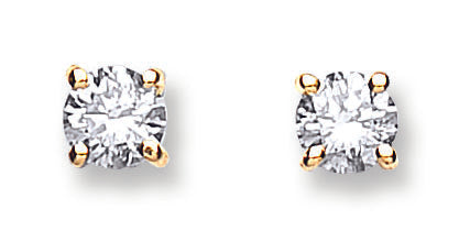 18ct Gold 0.50ct Claw Set Diamond Stud Earrings