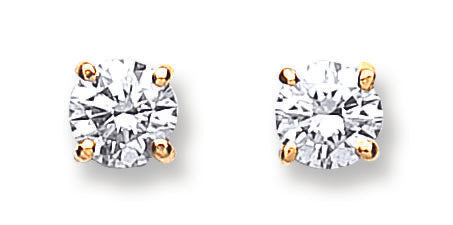 18ct Gold 0.70ct Claw Set Diamond Stud Earrings