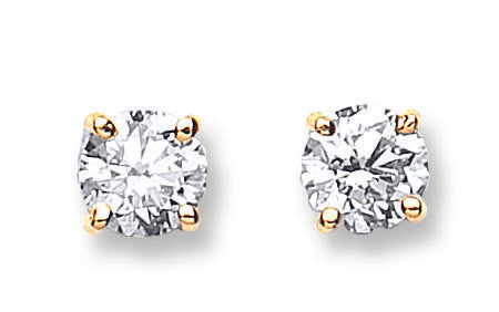 18ct Gold 1.00ct Claw Set Diamond Stud Earrings