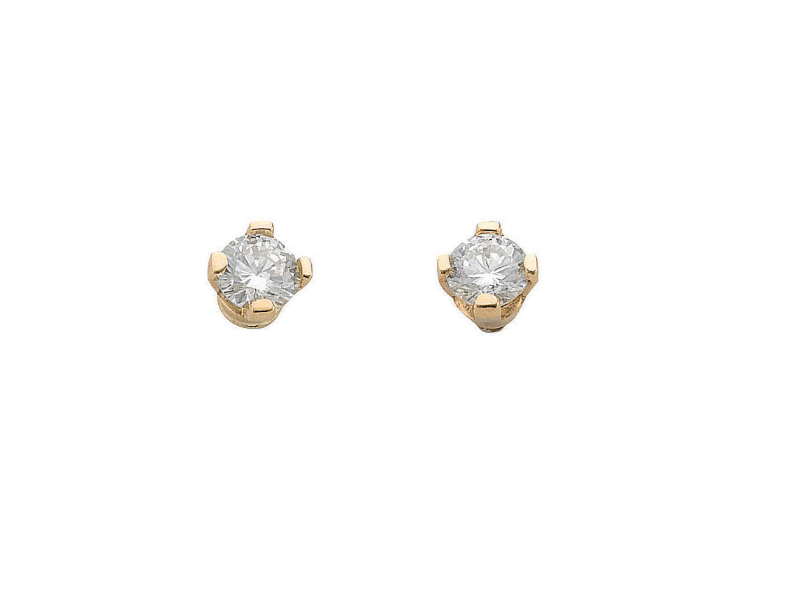 9ct Gold 0.15ct Claw Set Diamond Stud Earrings