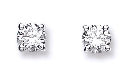 18ct White Gold 0.50ct Claw Set Diamond Stud Earrings