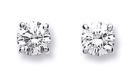 18ct White Gold 0.70ct Claw Set Diamond Stud Earrings