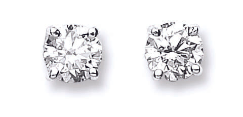 18ct White Gold 1.00ct Claw Set Diamond Stud Earrings