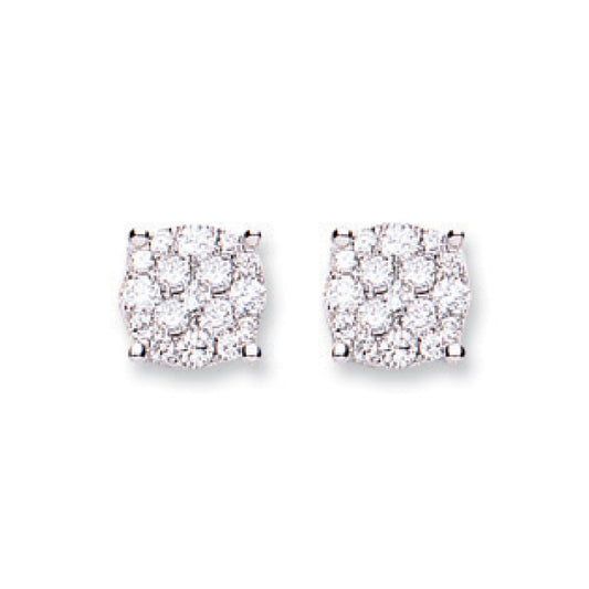 18ct White Gold 0.50ct Cluster Diamond Studs